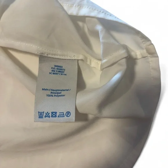 Boden Women's 14 Long Sleeve Ruffle Collar Blouse V Neck Tie White - Picture 5 of 5